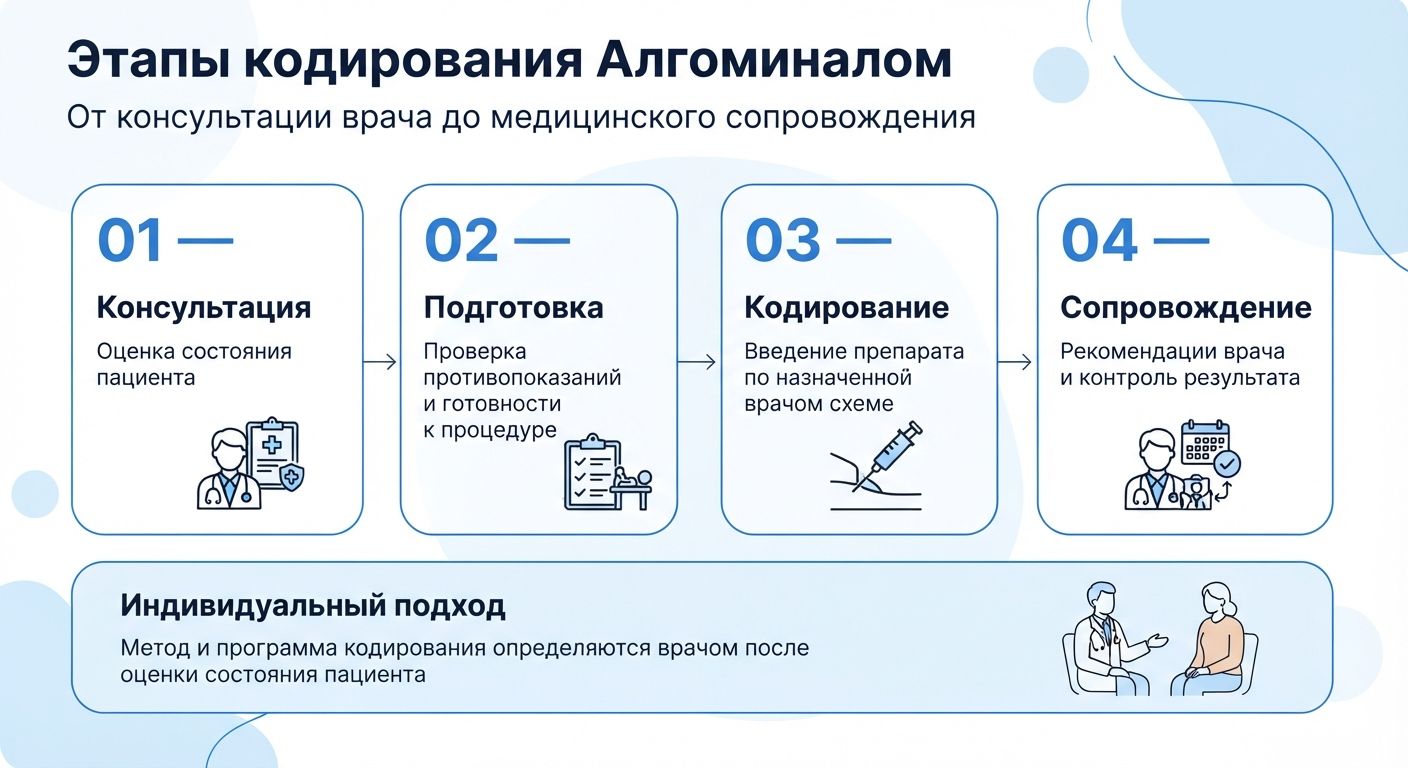 Кодирование препаратом «Алгоминал» в Буе инфографика
